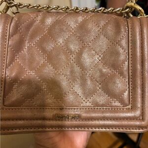 Bebe Metallic Quilted Crossbody Bag